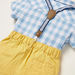 Giggles Checked Collared Shirt and Solid Shorts Set with Suspenders-Clothes Sets-thumbnail-7