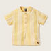 Giggles Striped Mandarin Collar Shirt and Solid Shorts Set-Clothes Sets-thumbnail-1