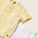 Giggles Striped Mandarin Collar Shirt and Solid Shorts Set-Clothes Sets-thumbnail-3