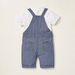 Giggles All-Over Print T-shirt with Striped Dungarees Set-Clothes Sets-thumbnail-1