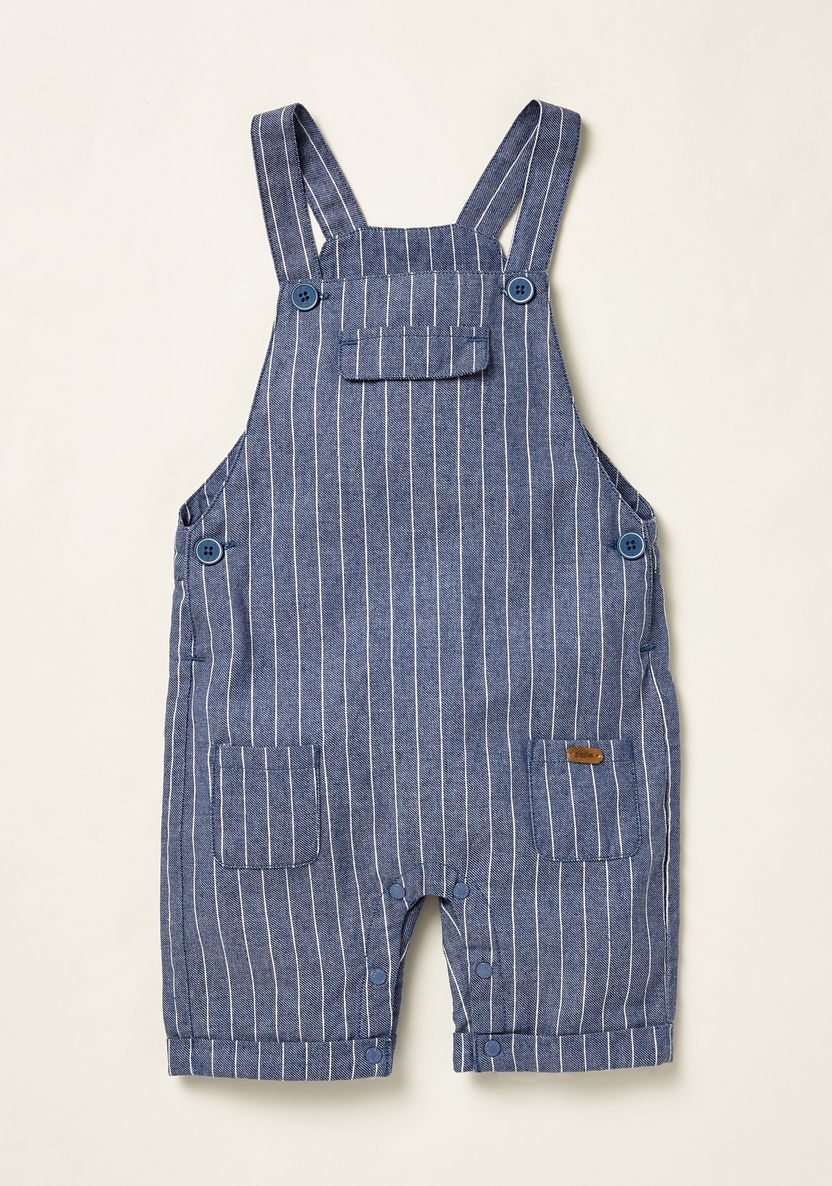 Giggles All-Over Print T-shirt with Striped Dungarees Set-Clothes Sets-image-3