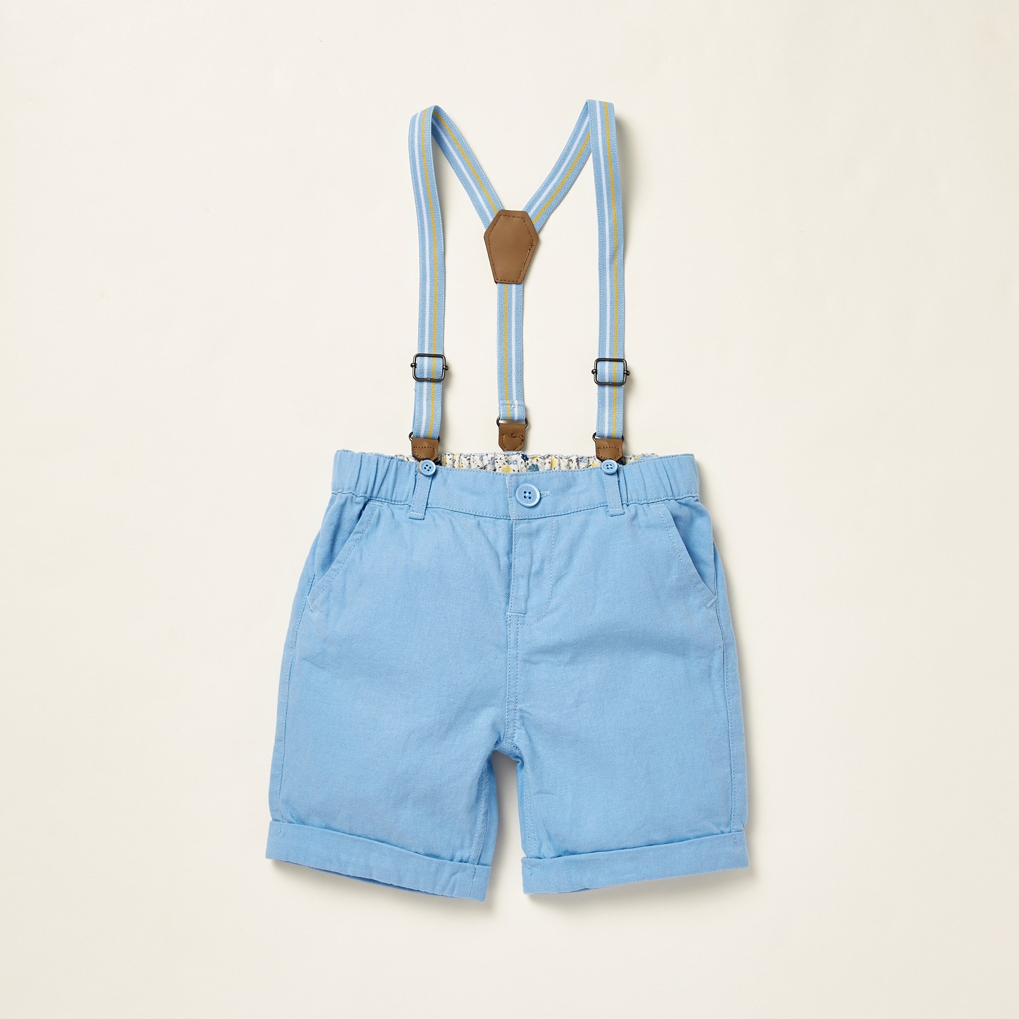 Giggles All-Over Floral Print Shirt with Solid Shorts and Suspenders-baby-boys-clothing-setsandcoords-image-4