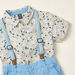 Giggles All-Over Floral Print Shirt with Solid Shorts and Suspenders-Clothes Sets-thumbnail-4