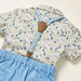 Giggles All-Over Floral Print Shirt with Solid Shorts and Suspenders-Clothes Sets-thumbnail-7