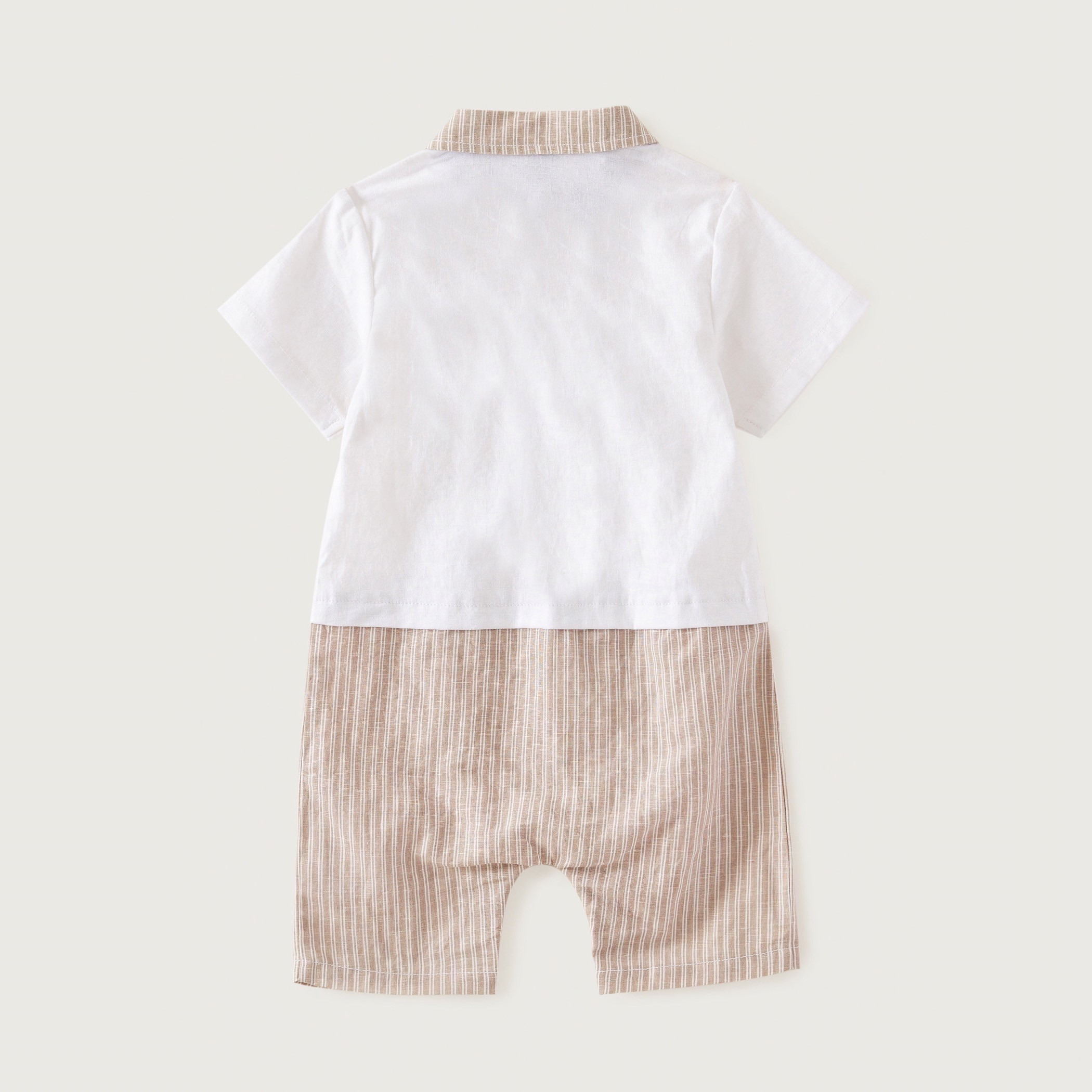 أفرول مخطط بأكمام قصيرة من جيجلز-baby-boys-clothing-winterwear-rompers-image-5