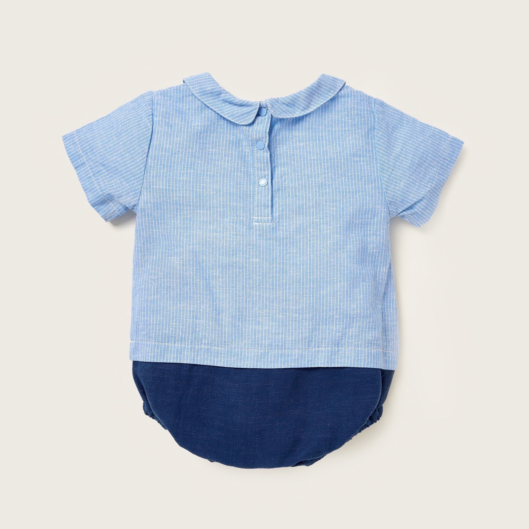Giggles Striped Romper with Short Sleeves and Cap-baby-boys-clothing-winterwear-rompers-image-3