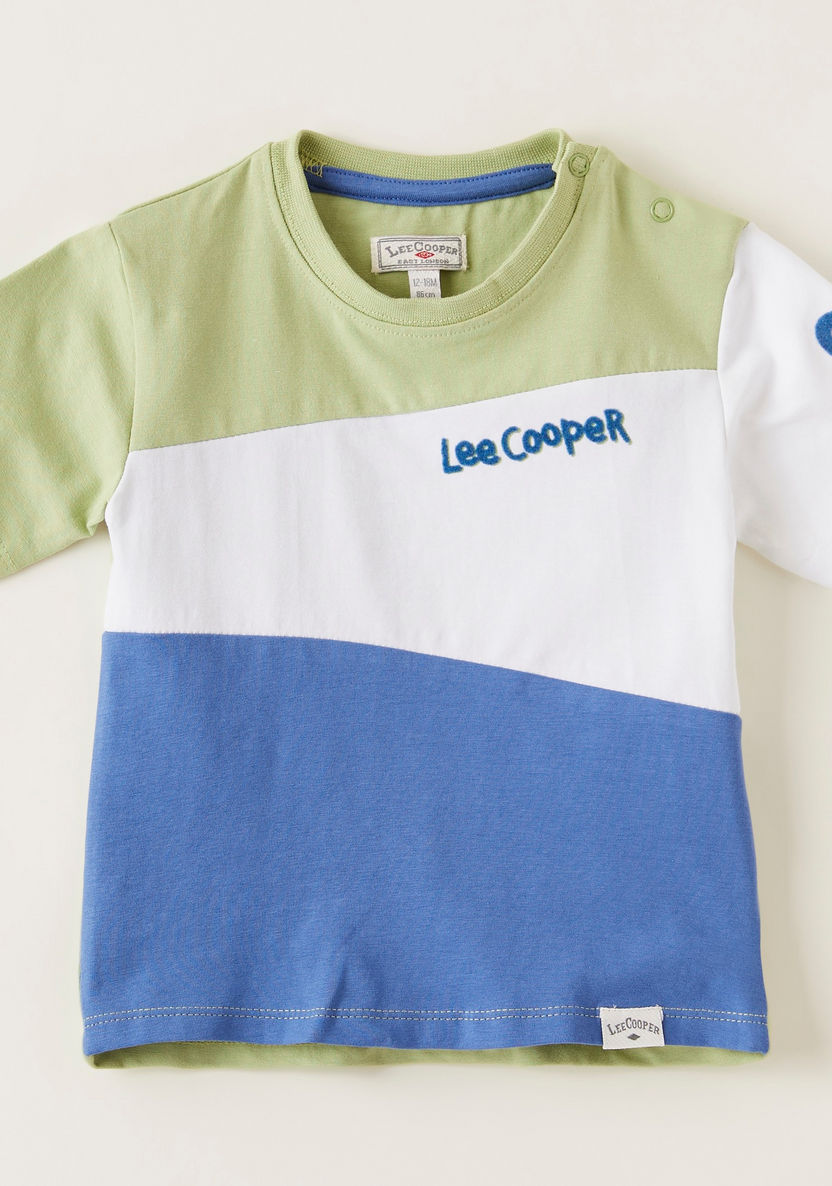 Lee Cooper Colourblock T-shirt with Round Neck and Short Sleeves-T Shirts-image-0