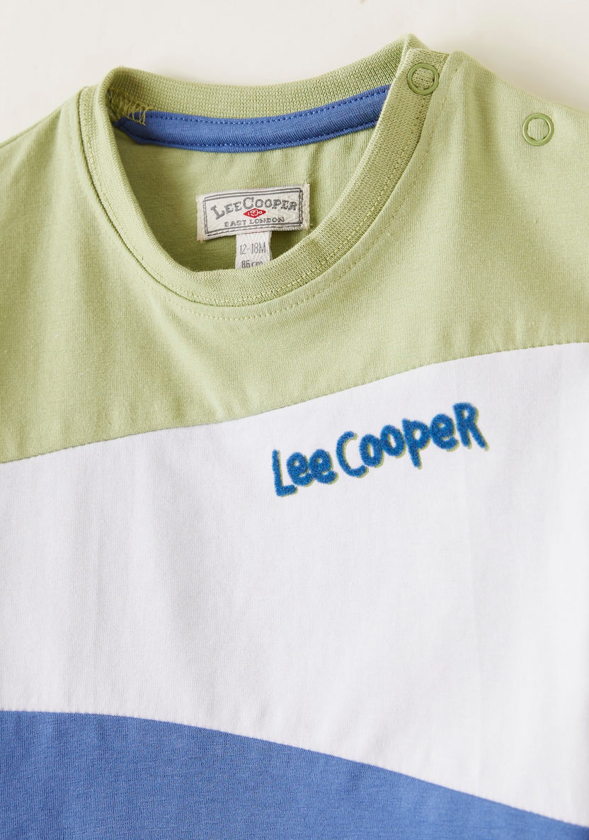 Lee Cooper Colourblock T-shirt with Round Neck and Short Sleeves-T Shirts-image-1