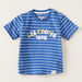Lee Cooper Striped T-shirt with Short Sleeves and Applique Detail-T Shirts-thumbnail-0