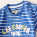 Lee Cooper Striped T-shirt with Short Sleeves and Applique Detail-T Shirts-thumbnail-1