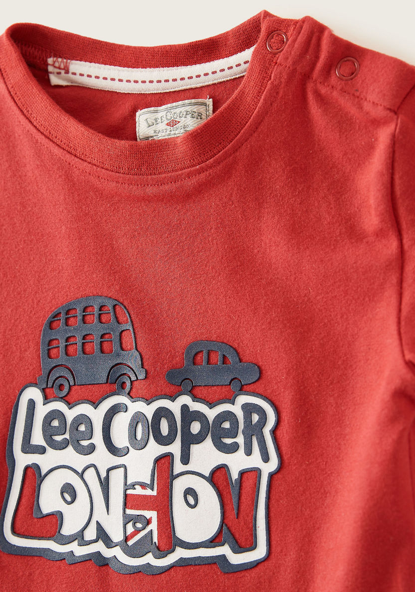 Lee Cooper Graphic Print T-shirt with Round Neck and Short Sleeves-T Shirts-image-1