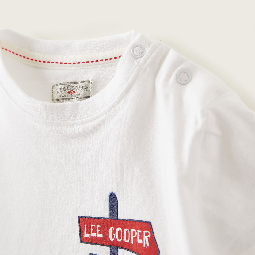 Lee Cooper Printed Round Neck T-shirt with Short Sleeves-Shirts-image-1