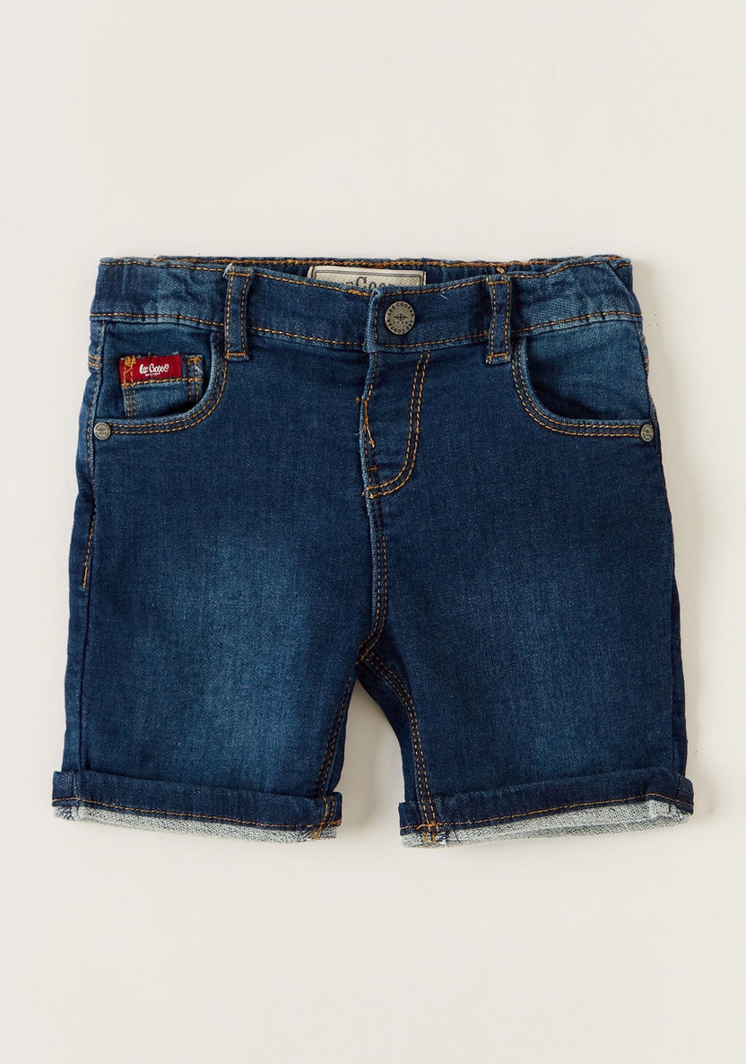 Lee Cooper Denim Shorts with Pockets and Button Closure-Shorts-image-0