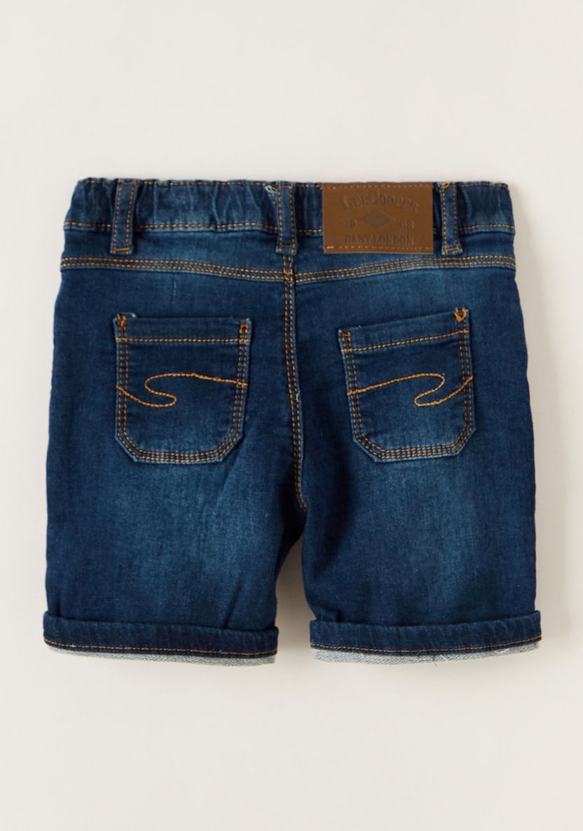 Lee Cooper Denim Shorts with Pockets and Button Closure-Shorts-image-2