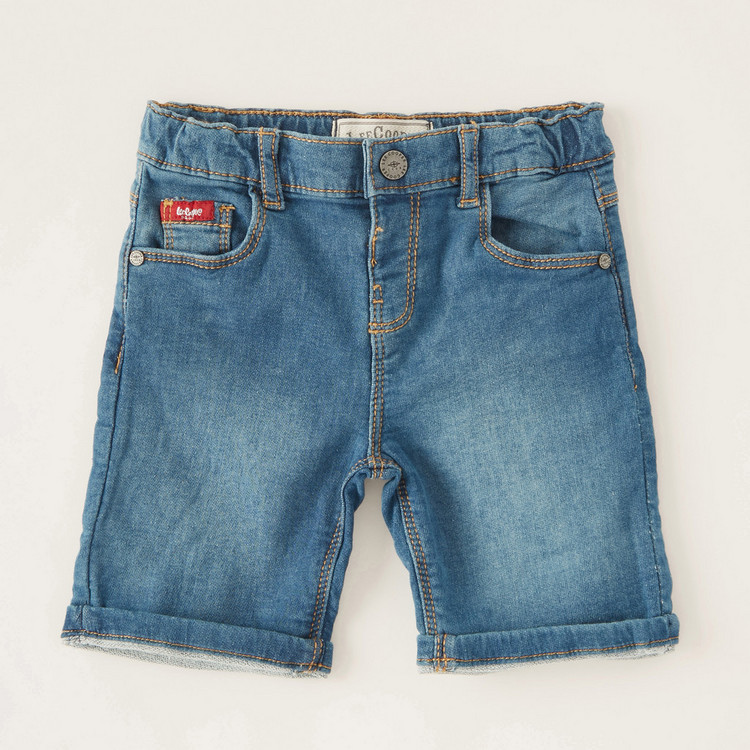 Lee Cooper Denim Shorts with Pockets and Button Closure