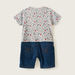 Lee Cooper Printed Romper with Short Sleeves-Rompers%2C Dungarees and Jumpsuits-thumbnail-3