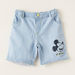 Disney Mickey Mouse Graphic Print Denim Shorts with Pocket Detail-Shorts-thumbnail-0