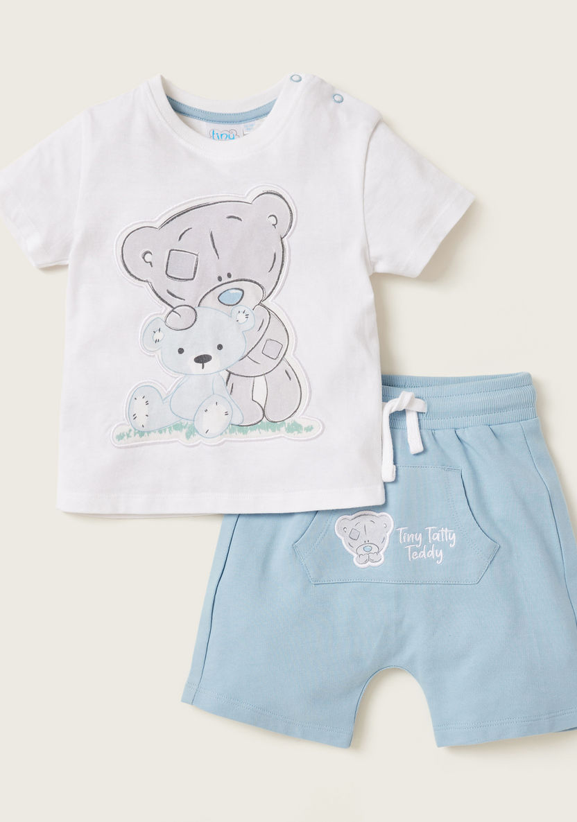 Carte Blanche Bear Print T-shirt and Shorts Set-Clothes Sets-image-0