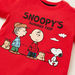 Snoopy Graphic Print T-shirt with Striped Shorts-Clothes Sets-thumbnail-3