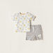Carte Blanche Printed Crew Neck T-shirt and Shorts Set-Clothes Sets-thumbnail-0