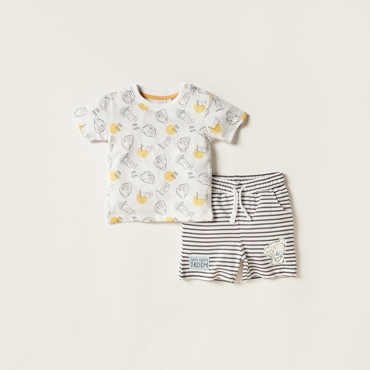 Carte Blanche Printed Crew Neck T-shirt and Shorts Set