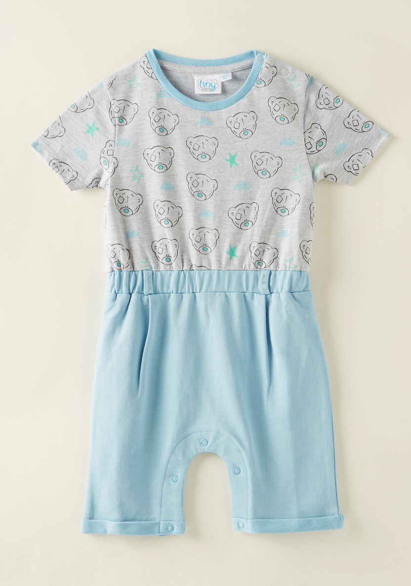 Carte Blanche Printed Romper with Short Sleeves-Rompers%2C Dungarees and Jumpsuits-image-0
