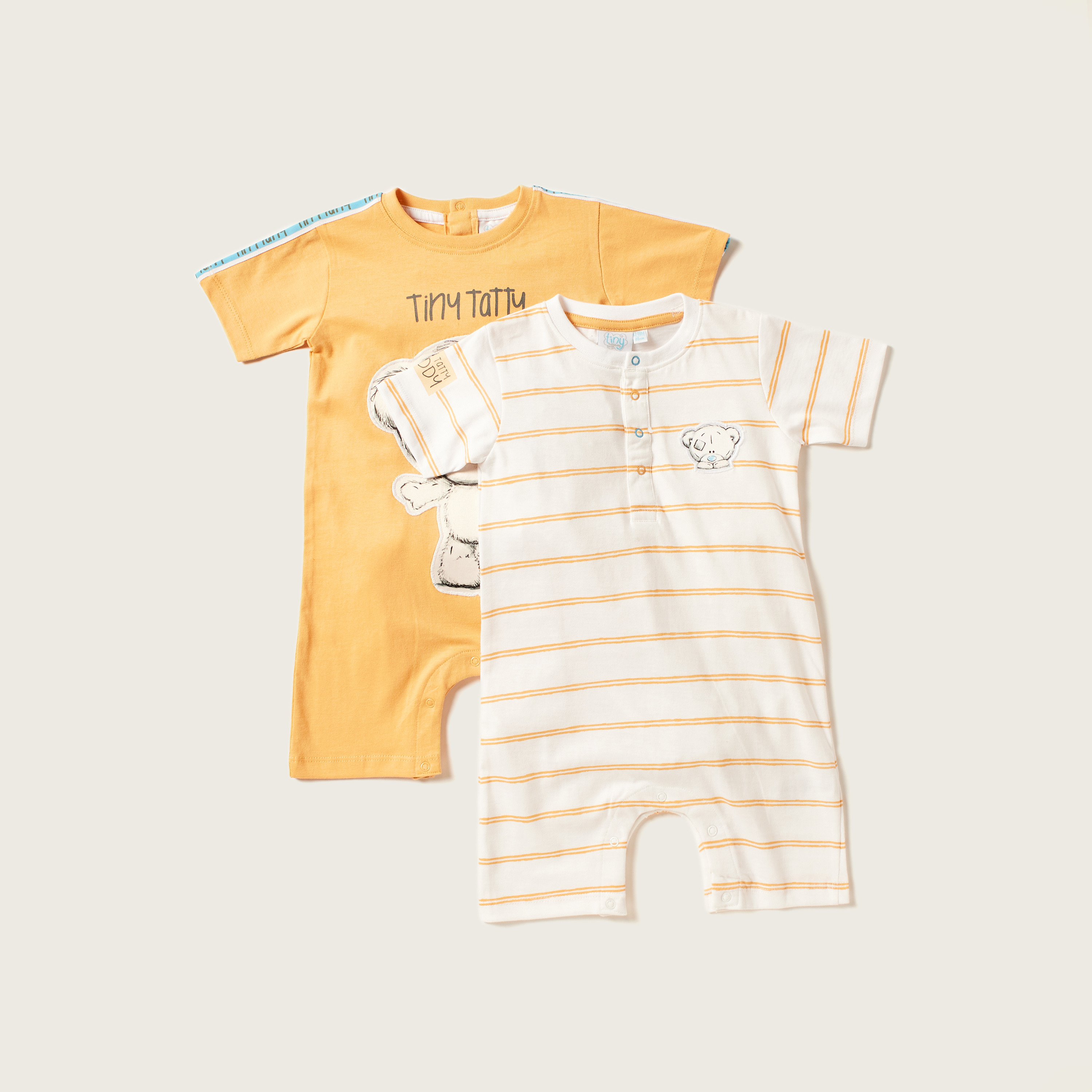 أفرول بياقة ضيقة وأكمام قصيرة وطبعات من كارت بلانش - طقم من قطعتين-baby-boys-clothing-multipacks-image-1