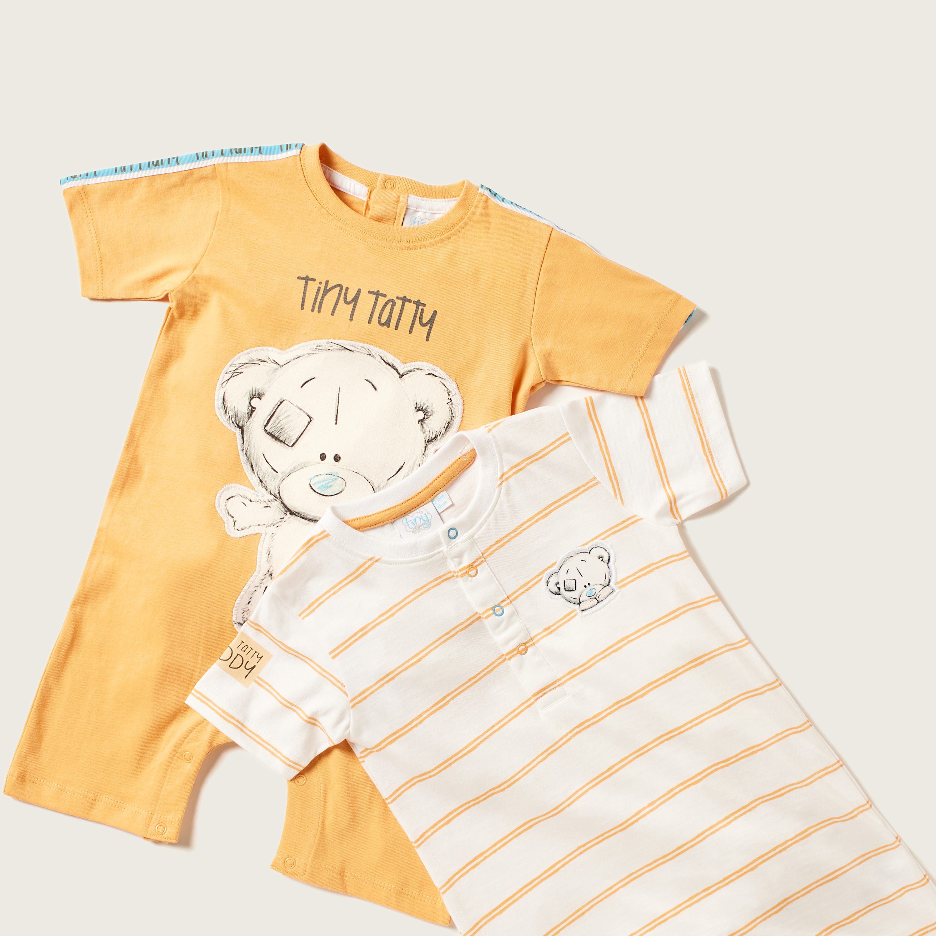 أفرول بياقة ضيقة وأكمام قصيرة وطبعات من كارت بلانش - طقم من قطعتين-baby-boys-clothing-multipacks-image-2