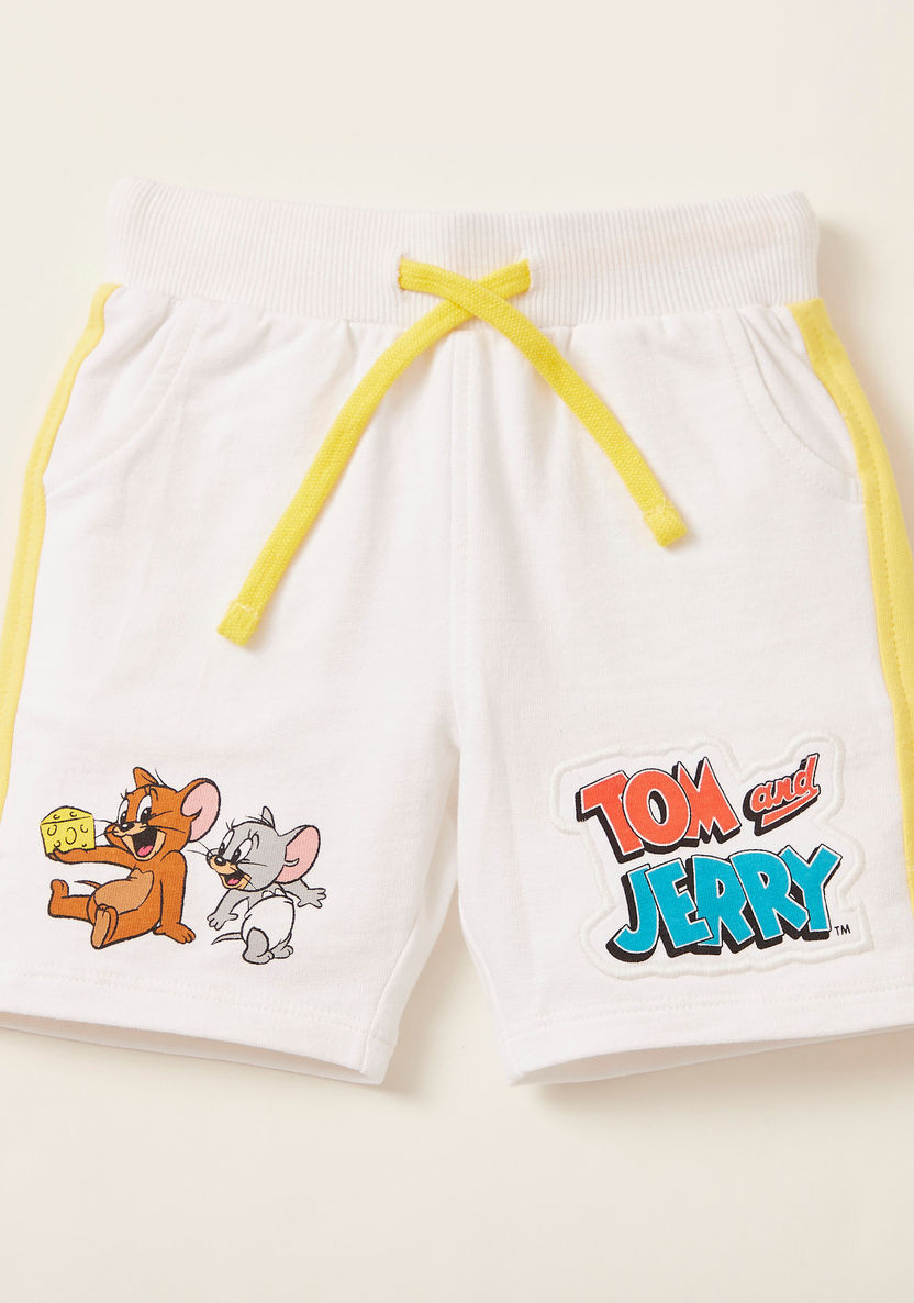 Tom and Jerry Printed Round Neck T-shirt and Shorts Set-Clothes Sets-image-4