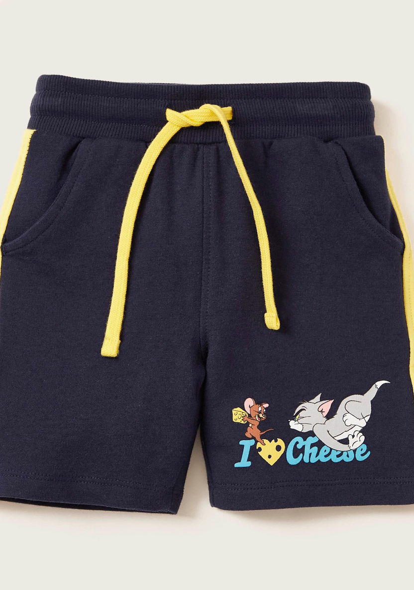 Tom & Jerry Graphic Print T-shirt and Shorts Set-Clothes Sets-image-4