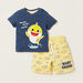 Baby Shark Print T-shirt and Shorts Set-Clothes Sets-thumbnail-0