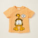 Garfield Graphic Print T-shirt with Striped Shorts-Clothes Sets-thumbnail-1