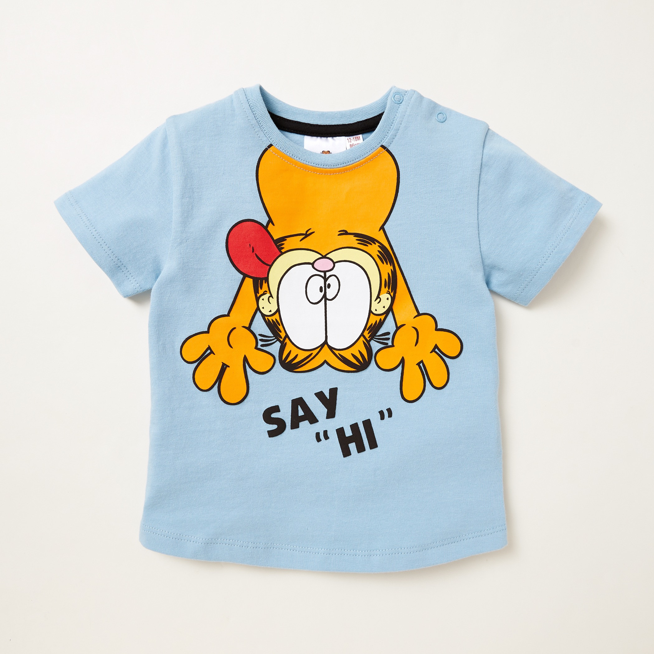 Garfield Graphic Print T-shirt with Pocket Detail Shorts-baby-boys-clothing-setsandcoords-image-2