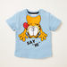 Garfield Graphic Print T-shirt with Pocket Detail Shorts-Clothes Sets-thumbnail-1