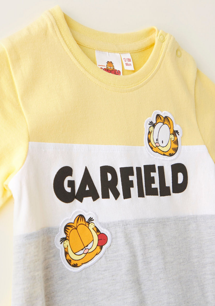 Garfield Print Romper with Short Sleeves-Rompers%2C Dungarees and Jumpsuits-image-1