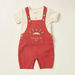 Love Earth Ribbed Bodysuit with Embroidered Detail Dungaree Set-Clothes Sets-thumbnail-0