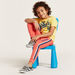 Juniors Striped Graphic Print T-shirt with Short Sleeves-T Shirts-thumbnail-0
