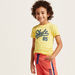 Juniors Striped Graphic Print T-shirt with Short Sleeves-T Shirts-thumbnail-1