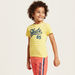 Juniors Striped Graphic Print T-shirt with Short Sleeves-T Shirts-thumbnail-2