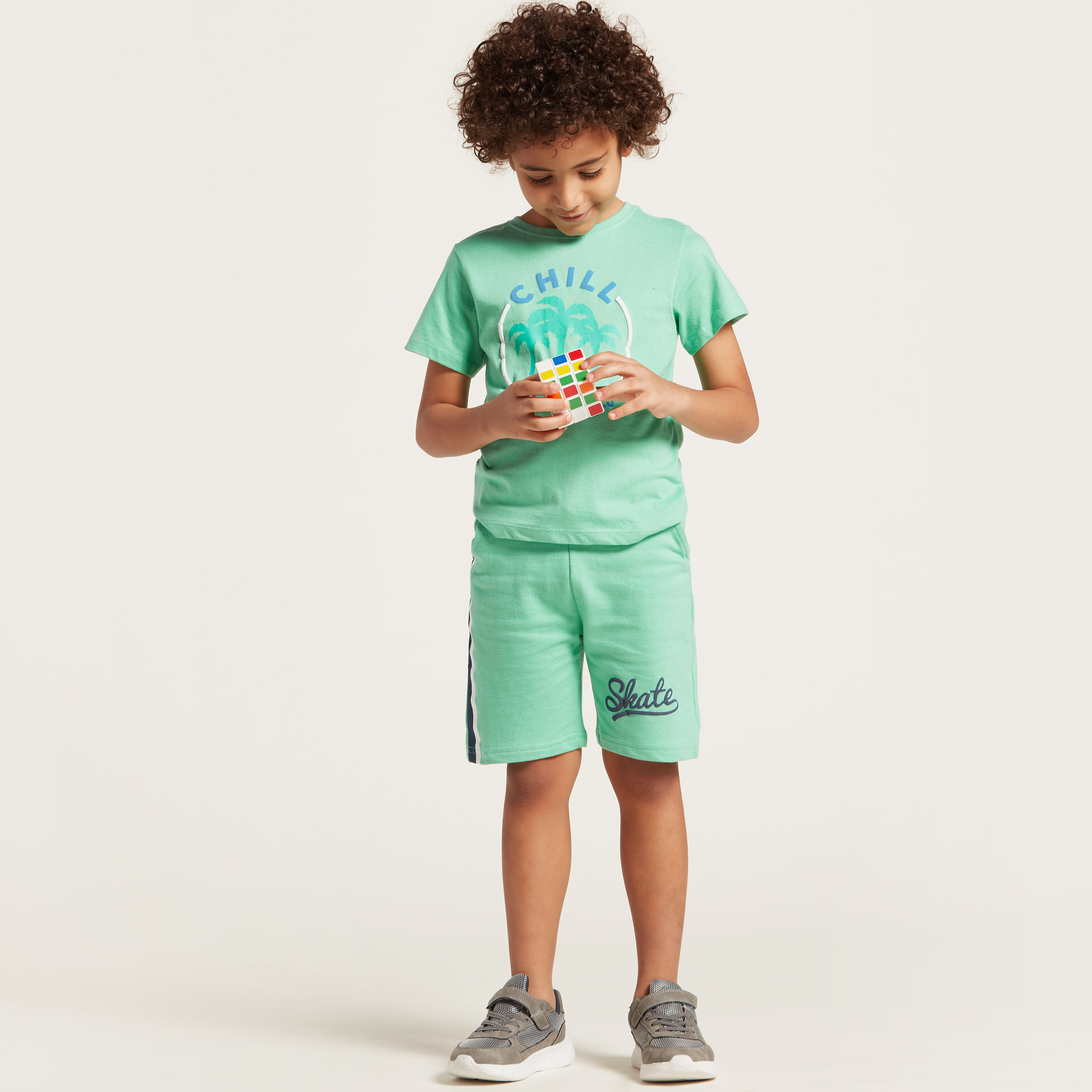 Juniors Graphic Print T-shirt with Short Sleeves-boys-clothing-tshirtsandpolos-image-1