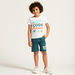 Juniors Slogan Print Crew-Neck T-shirt with Short Sleeves-T Shirts-thumbnail-0