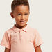 Juniors Solid Polo T-shirt with Short Sleeves and Button Closure-T Shirts-thumbnail-1