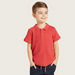 Juniors Solid Polo T-shirt with Short Sleeves and Button Closure-T Shirts-thumbnail-1