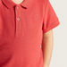 Juniors Solid Polo T-shirt with Short Sleeves and Button Closure-T Shirts-thumbnail-2
