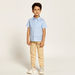 Juniors Solid Shirt with Short Sleeves and Patch Pocket-Shirts-thumbnail-0