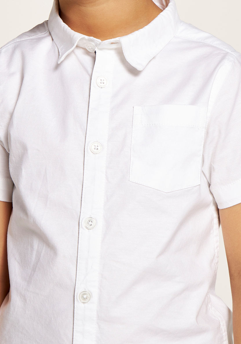 Juniors Solid Shirt with Short Sleeves and Patch Pocket-Shirts-image-2