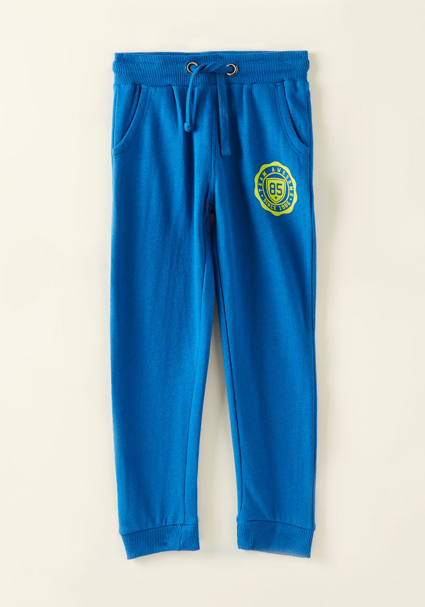 Juniors Print Pants with Pockets and Elasticated Drawstring Waist-Pants-image-0
