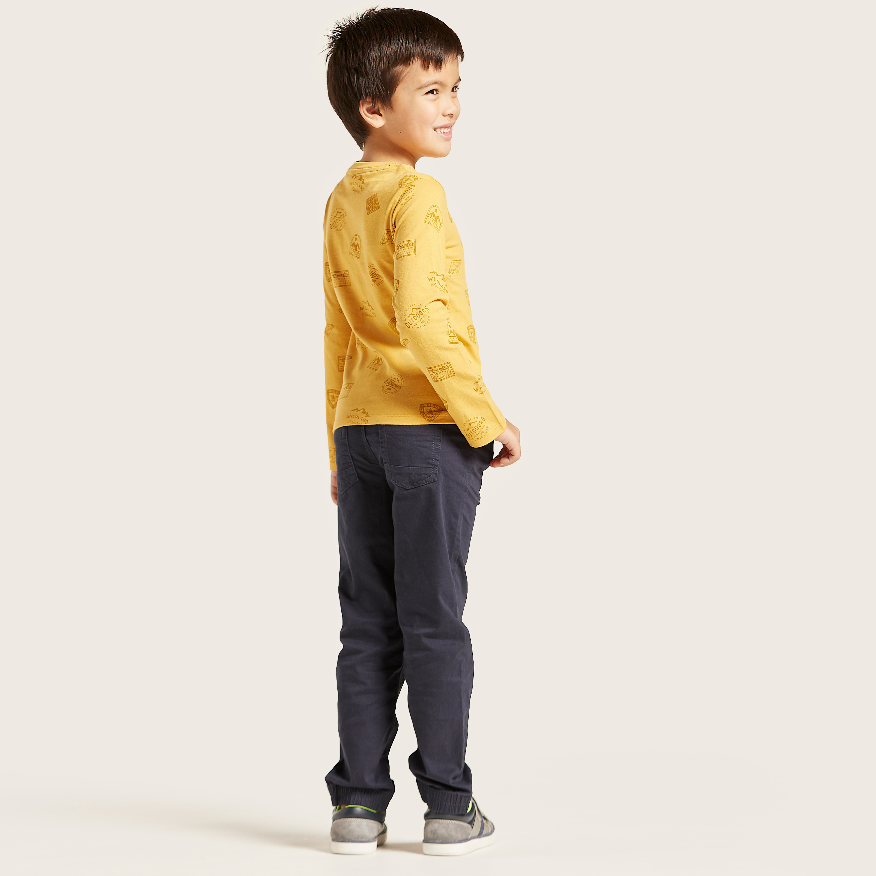 Juniors Solid Pants with Pockets and Elasticated Drawstring Waist-boys-clothing-bottoms-trousers-image-4
