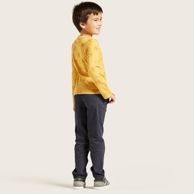 Juniors Solid Pants with Pockets and Elasticated Drawstring Waist