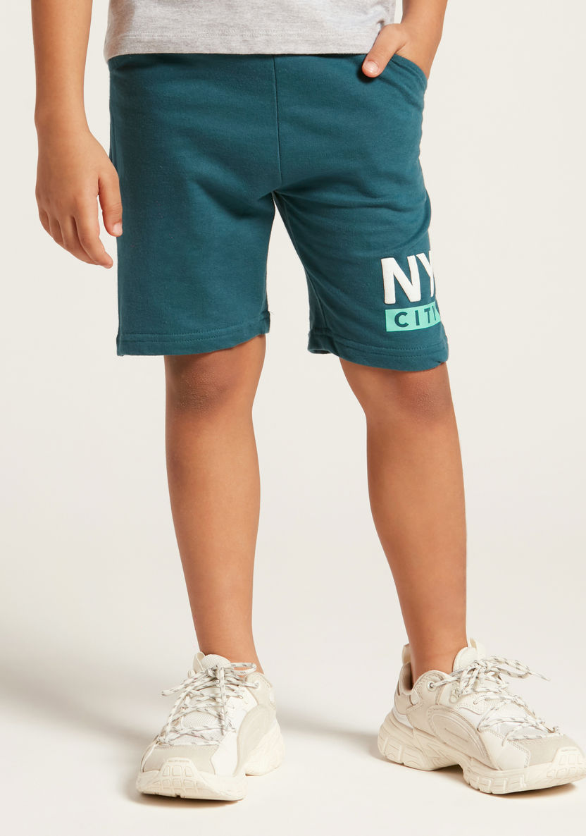 Juniors Print Shorts with Elasticated Waistband and Pockets-Shorts-image-1